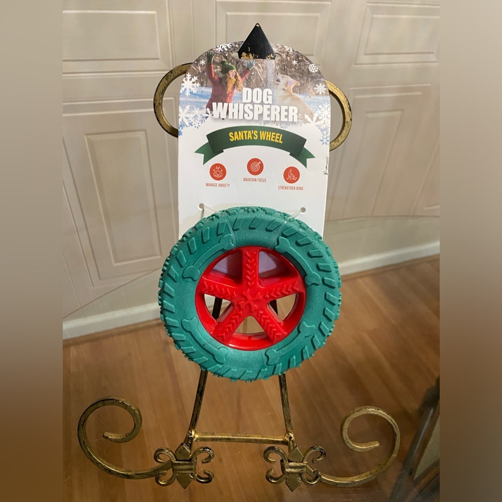 Dog Whisperer ~ Red /Green  Ruff & Tuff Tire - Squeaky Dog Toy